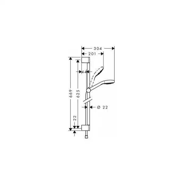 Душевая система Hansgrohe Croma Select S (цвет - хром/белый) (26564400) фото 2 Aquada.com.ua