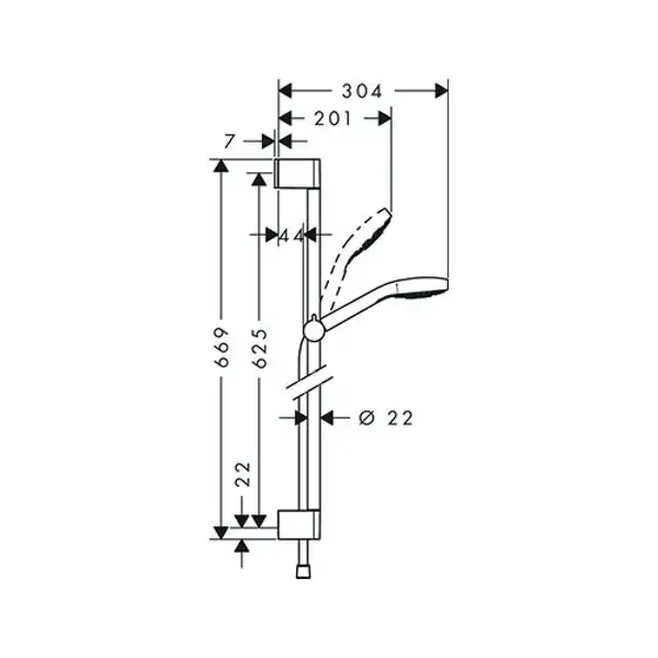 HANSGROHE Душевой набор 0,65м цв белый хром Croma Select E (26584400) фото 2 Aquada.com.ua