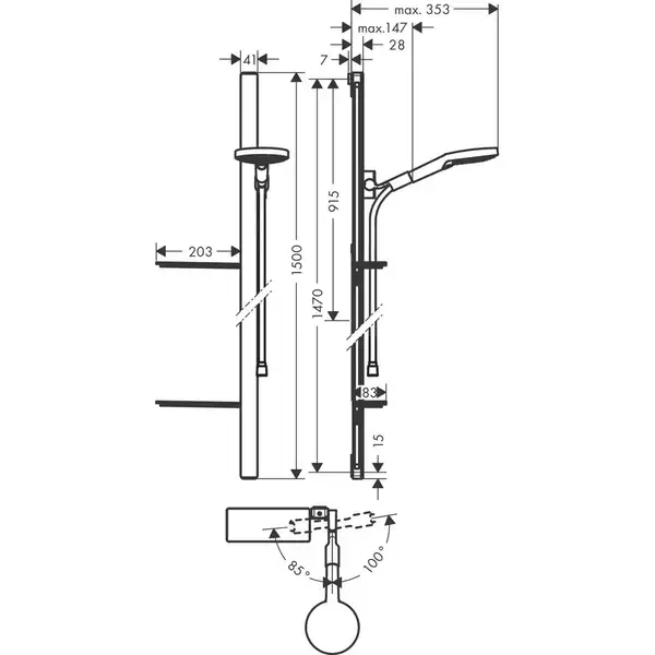 Hansgrohe Raindance Select S Набор, Хром/Белый (27646400)