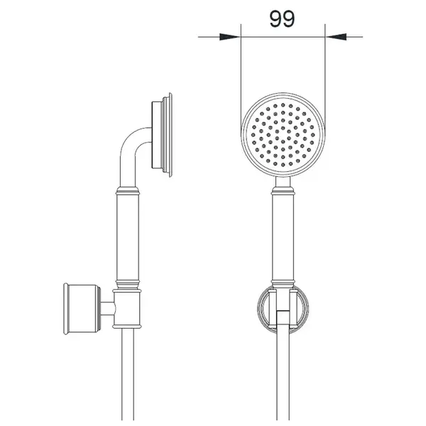 Душевой гарнитур Imprese Hydrant (цвет - brushed nickel) (ZMK031806100) фото 2 Aquada.com.ua