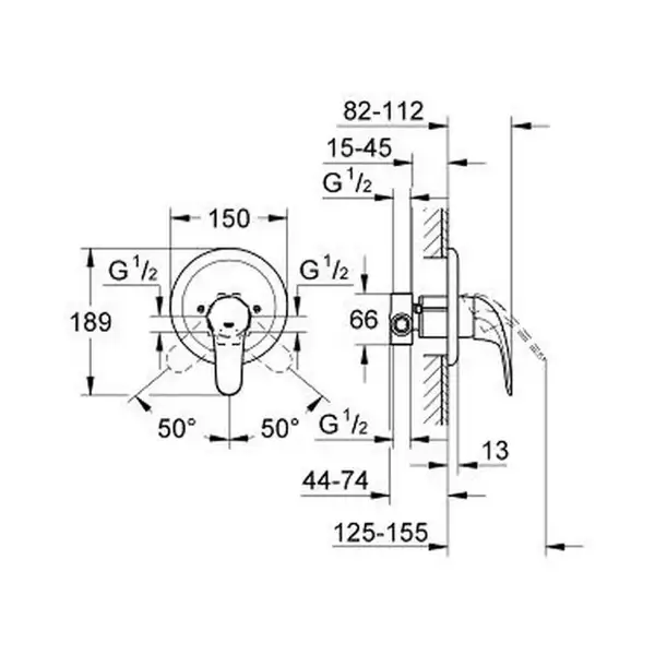 Душовий комплект прихованого монтажу Grohe EX Euroeco New (26000004)