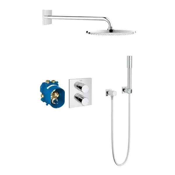 Душевая система скрытого монтажа с термостатом Grohe Grohtherm 3000 Cosmopolitan (цвет - хром) (34627000) фото 2 Aquada.com.ua