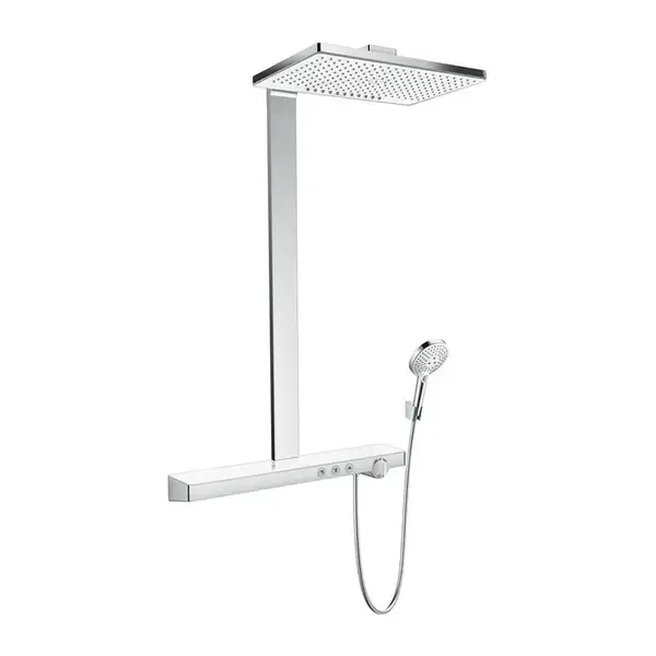 Душевая система с термостатом Hansgrohe Rainmaker Select 460 Showerpipe 2jet (цвет - хром/белый) (27109400) фото 1 Aquada.com.ua