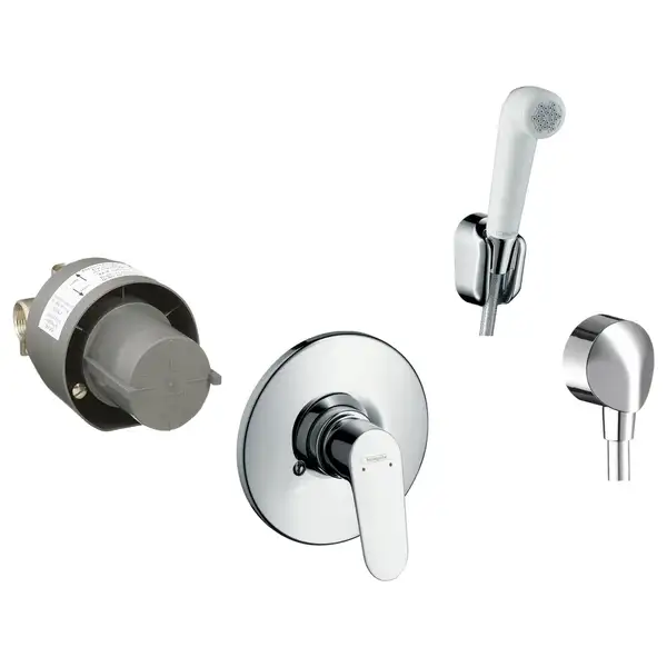 HANSGROHE Набор для гигиенического душа скрытого монтажа 2 (цвет - хром/белый) (32127111) фото 2 Aquada.com.ua