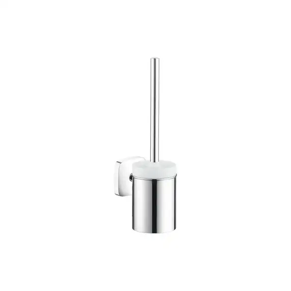 Ёршик с держателем Hansgrohe PuraVida (цвет - хром, стекло матовое) (41505000) фото 1 Aquada.com.ua