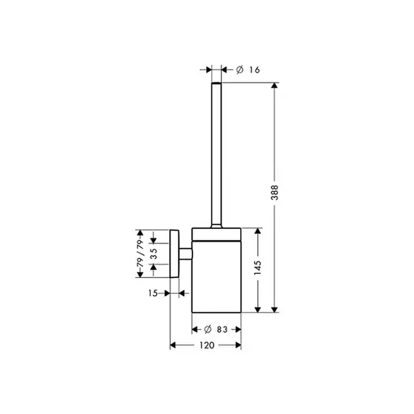 Ёршик с держателем Hansgrohe PuraVida (цвет - хром, стекло матовое) (41505000) фото 2 Aquada.com.ua