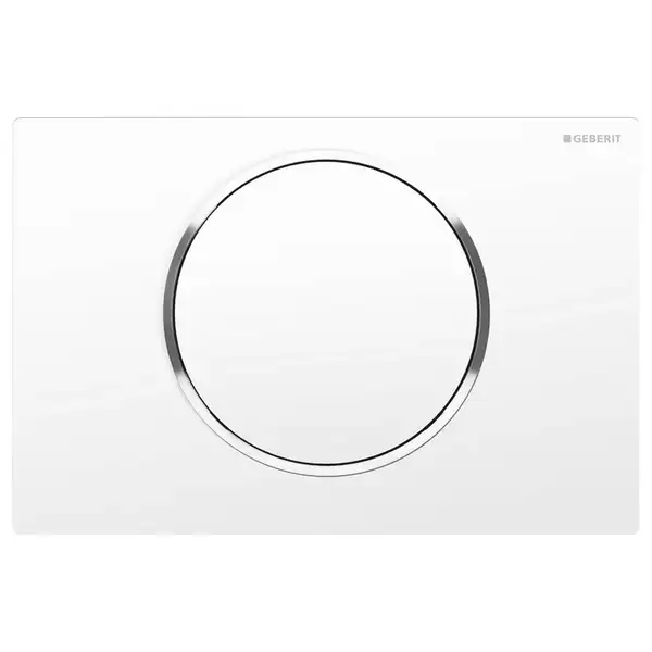 Клавиша смыва, смыв/стоп Geberit Sigma 10 (пластик белый/хром глянцевый) (115.758.KJ.5) фото 1 Aquada.com.ua