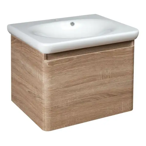 Тумба с раковиной Devit Fly 640 x 500 x 510 мм светлый дуб (0020120WO) фото 1 Aquada.com.ua