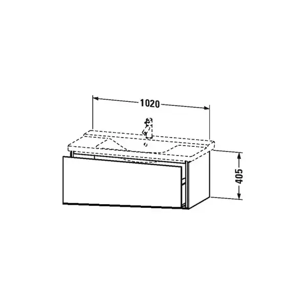 Тумба для раковины подвесная 1020х481 мм, орех брашированный + раковина с 1 отв. для смесителя 1050х500 мм Duravit L-Cube (LC6150/69+2332100000) фото 2 Aquada.com.ua