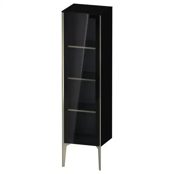 Шкафчик напольный со стеклянными дверцами Duravit XViu 40 x 36 х h157 см, чёрный глянцевый (XV1367LB140) фото 1 Aquada.com.ua