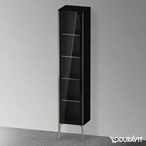 Шкафчик напольный со стеклянными дверцами Duravit XViu 40 x 36 х h201 см, чёрный глянцевый (XV1375LB140) фото 2 Aquada.com.ua