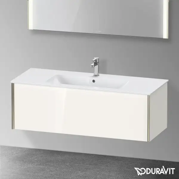 Тумба подвесная под раковину Duravit XViu 121 x 48 см, белый глянцевый (XV40280B122) фото 2 Aquada.com.ua
