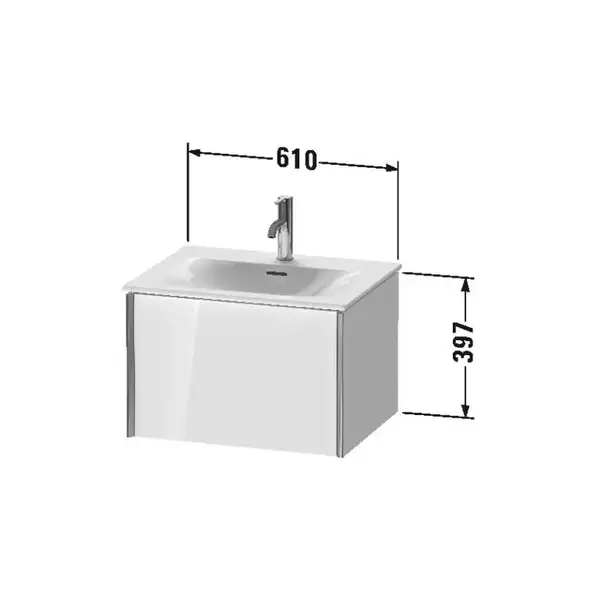 Тумба подвесная под раковину Duravit XViu 61 x 48 см, сосна серебристая (XV40320B131) фото 2 Aquada.com.ua