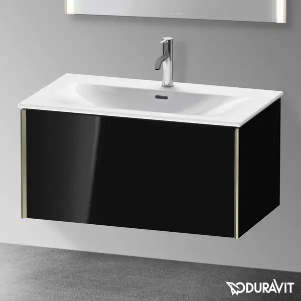Тумба подвесная под раковину Duravit XViu 81 x 48 см, чёрный глянцевый (XV40340B140) фото 2 Aquada.com.ua