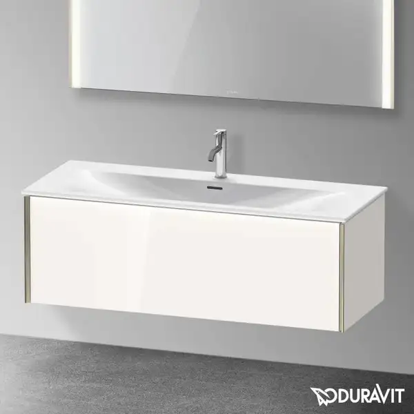 Тумба подвесная под раковину Duravit XViu 121 x 48 см, белый глянцевый (XV40360B122) фото 2 Aquada.com.ua
