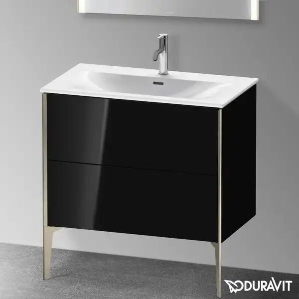 Тумба напольная под раковину Duravit XViu 81 x 48 см, чёрный глянцевый (XV43020B140) фото 2 Aquada.com.ua