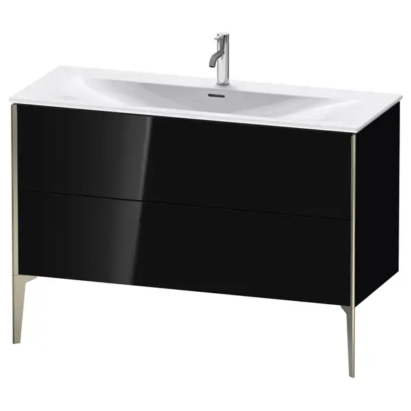 Тумба напольная под раковину Duravit XViu 121 x 48 см, чёрный глянцевый (XV43040B140) фото 1 Aquada.com.ua