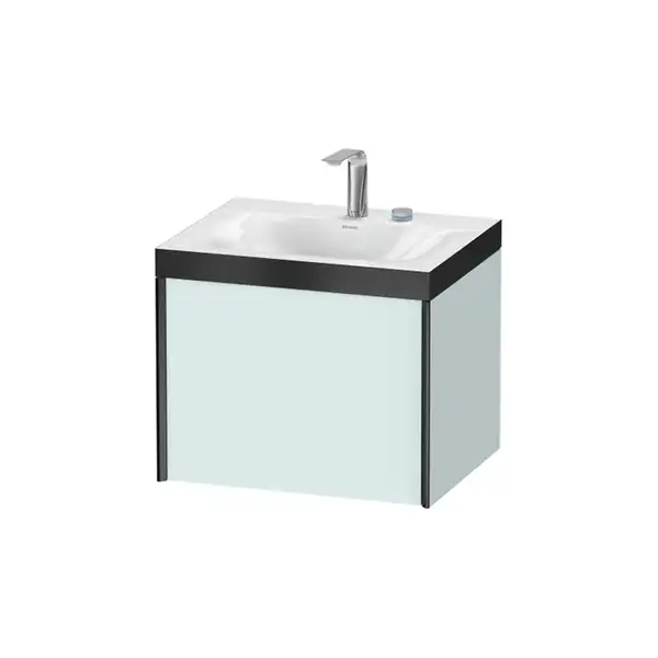 Тумба подвесная с раковиной c-bonded Duravit XViu 60 x 48 см, светло-голубой матовый (XV4609EB209P) фото 1 Aquada.com.ua