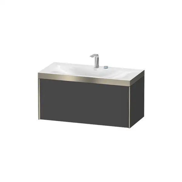 Тумба подвесная с раковиной c-bonded Duravit XViu 100 x 48 см, графит матовый (XV4611EB149P) фото 1 Aquada.com.ua