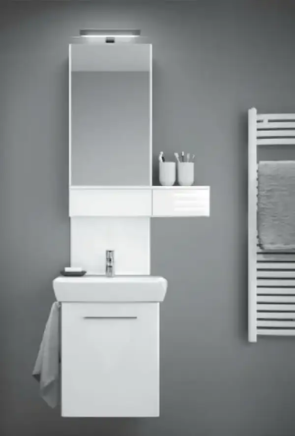 KOLO NOVA PRO шкафчик с зеркалом 80cm, левый, белый глянец (88432000) фото 3 Aquada.com.ua