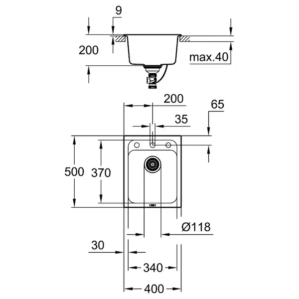Grohe K700 Композитна мийка для кухні, графіт (31650AT0)