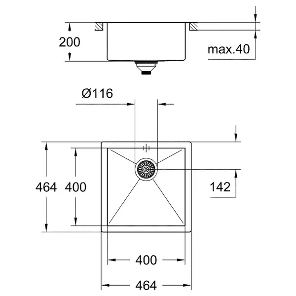 Кухонна мийка K700 Grohe EX-2 Sink (31578SD0)