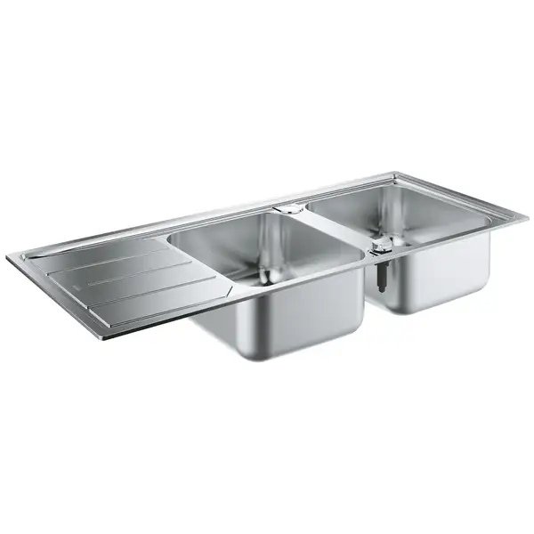 GROHE Мийка для кухні 1160 x 500 мм з ексцентриком, 2 чаши, матова (31588SD0)