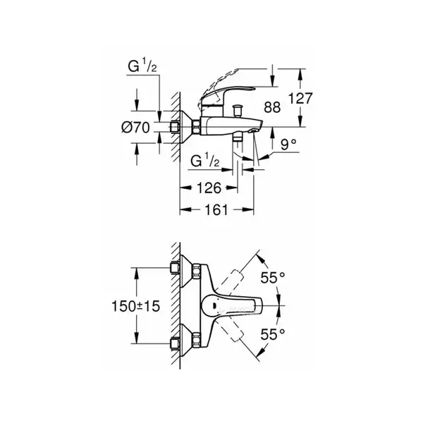 Grohe Eurosmart M-Size Набір змішувачів, хром (123248MK)