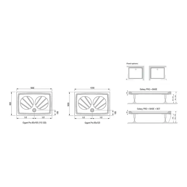 Ravak Gigant Pro Flat Піддон душовий 1100х800, білий (XA03D401010)