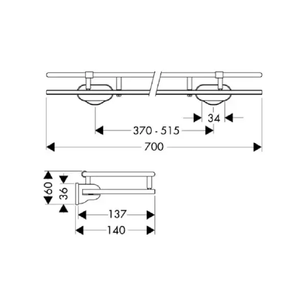 Полочка стеклянная HANSGROHE Axor 40352000 фото 2 Aquada.com.ua