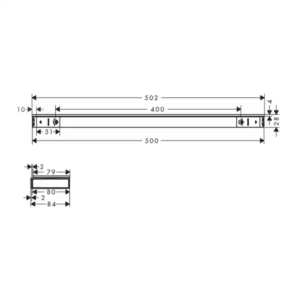 Полочка для душа Hansgrohe Rainfinity Shelf 500 (цвет - белый матовый) (26844700) фото 4 Aquada.com.ua
