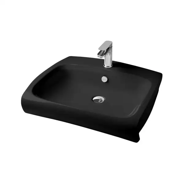 ARTCERAM Раковина подвесная Art Ceram Hi-line 60 x 51,5 см, черный глянцевый (HIL002 03; 00) фото 1 Aquada.com.ua