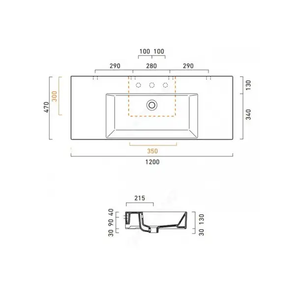 Раковина подвесная Catalano Premium Up 120 x 47 см (112VPUP00) фото 4 Aquada.com.ua