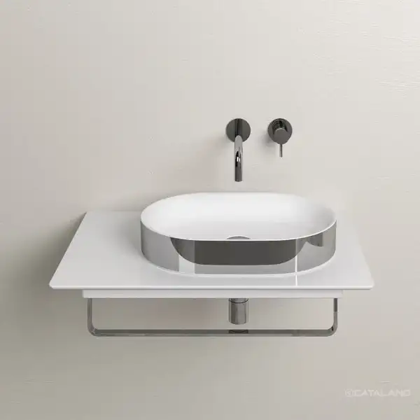 Раковина накладная на столешницу Catalano Horizon 50 х 35 см, Silver-white (150AHZBA) фото 2 Aquada.com.ua