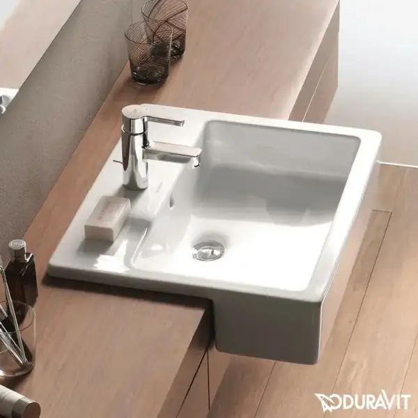 Раковина полувстраиваемая Duravit Vero 55 х 47 х 17 см (0314550000) фото 2 Aquada.com.ua