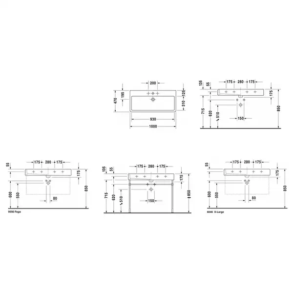 Раковина для мебели Duravit Vero 100 х 47 см (шлифованная) (0454100027) фото 2 Aquada.com.ua