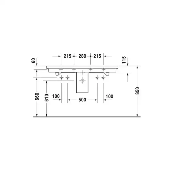 Раковина для мебели Duravit 2nd floor 120х50,5 см (0491120024) фото 3 Aquada.com.ua