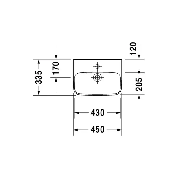 Раковина Duravit DuraStyle 45х33,5 см (0708450000) фото 2 Aquada.com.ua