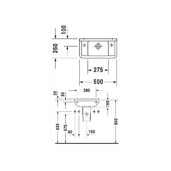 Раковина Duravit Starck 3 50х26 см (075150000) фото 4 Aquada.com.ua