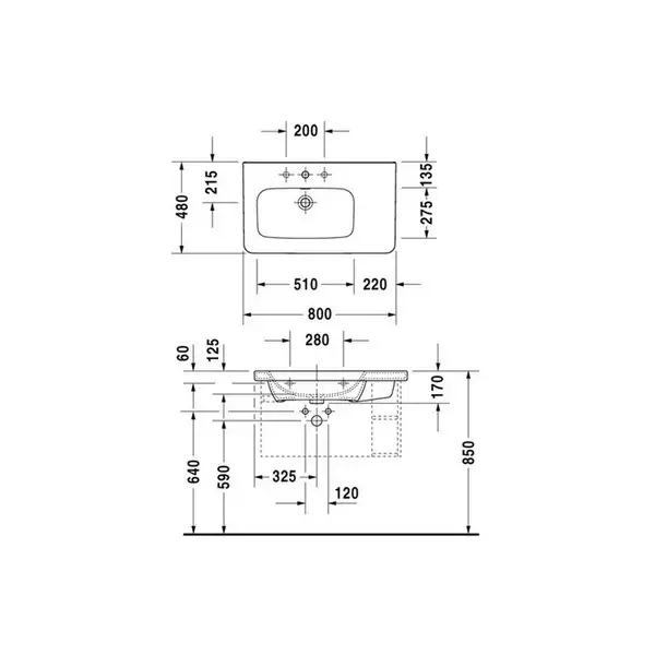 Раковина Duravit DuraStyle 80х48 см (2325800000) фото 4 Aquada.com.ua