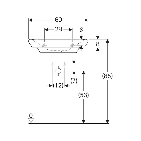 Geberit Раковина myDay 60 см 125460 із захисним покриттям KeraTect (125460600)