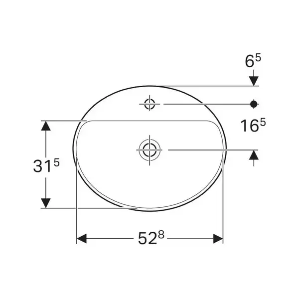 Geberit VariForm Раковина вбудована, 55х45 см, біла (500.723.01.2)