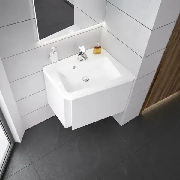 Умывальник Ravak 10 ° 550 L угловой из литого мрамора (XJIL1155000) фото 3 Aquada.com.ua