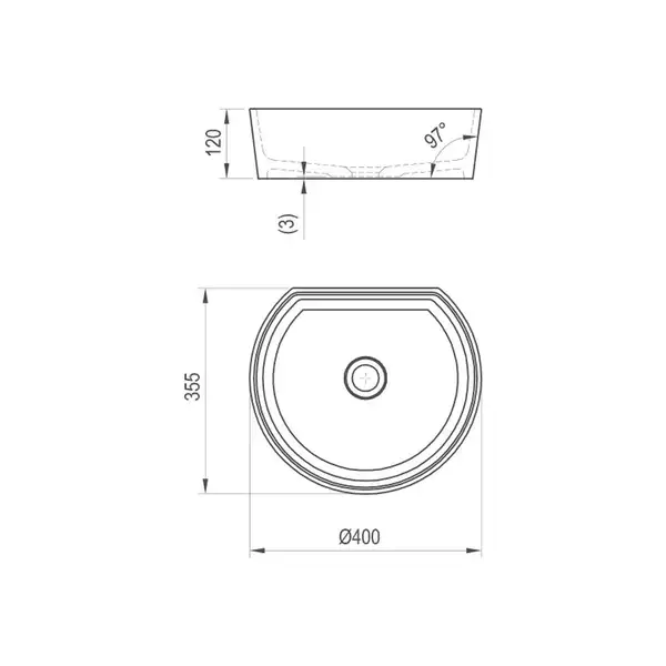 Ravak Moon 1C Раковина накладна, біла (XJN01300001)