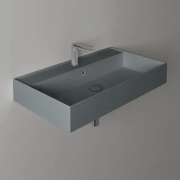 Раковина подвесная Simas Agile 81 х 46 см, Cemento Matt (AG81CEMENTO) фото 2 Aquada.com.ua