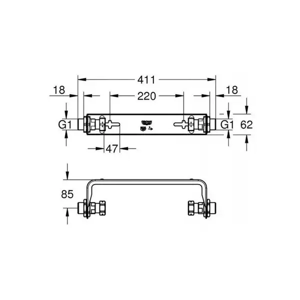 Grohe Sense Guard Набор для крепления на стену (22501000) фото 2 Aquada.com.ua