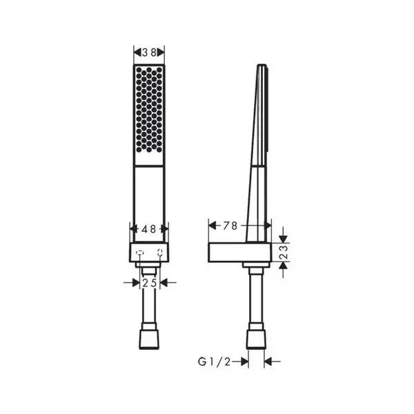 Лейка для душа "палочка" Hansgrohe Rainfinity (цвет - чёрный матовый), 1 вид струи (26866670) фото 2 Aquada.com.ua