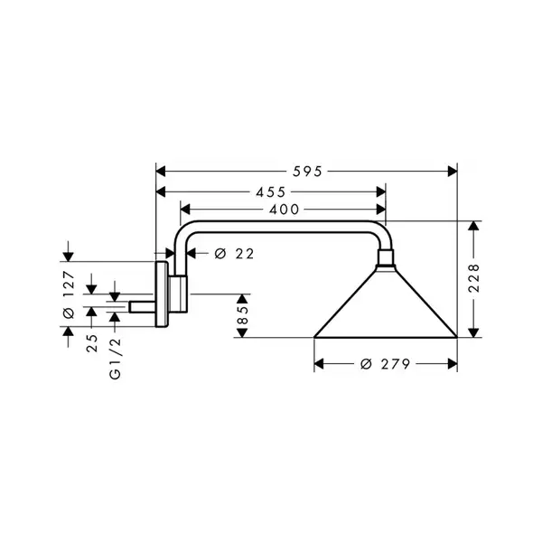 Верхний душ Axor Front 2 jet с держателем d=279 мм (26021000) фото 4 Aquada.com.ua