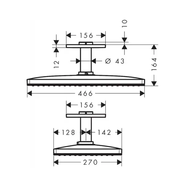 HANSGROHE Верхній душ, Rainmaker Select 460 1jet (24002400)