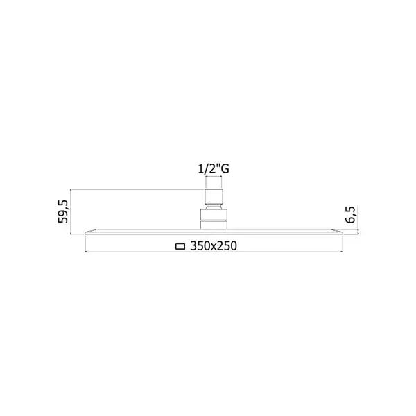 Верхний душ Paffoni BLANC “Rettangolare” 350 х 250 x h59.5 мм (ZSOF102CR)